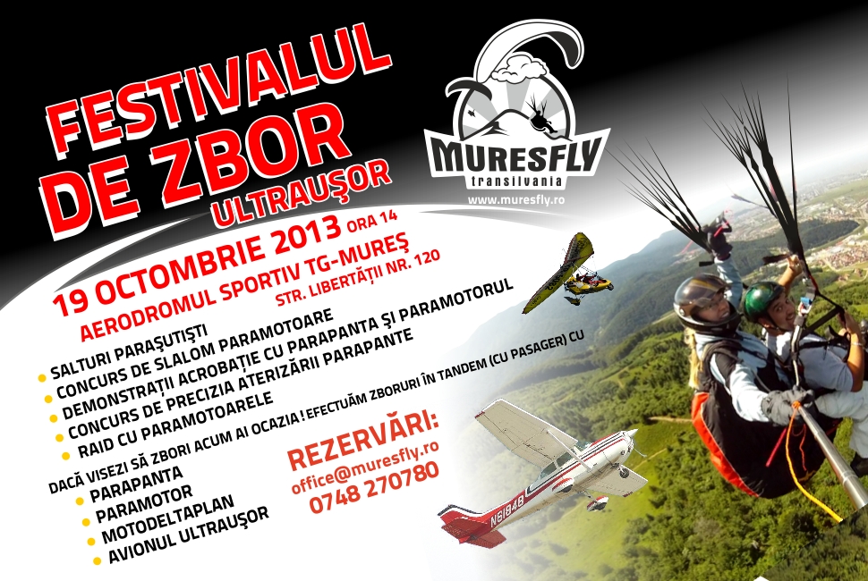 Festival de parapanta parapanta, tandem, pilot, zbor, Targu-Mures, Mures, scoala, festival, ultrausoare